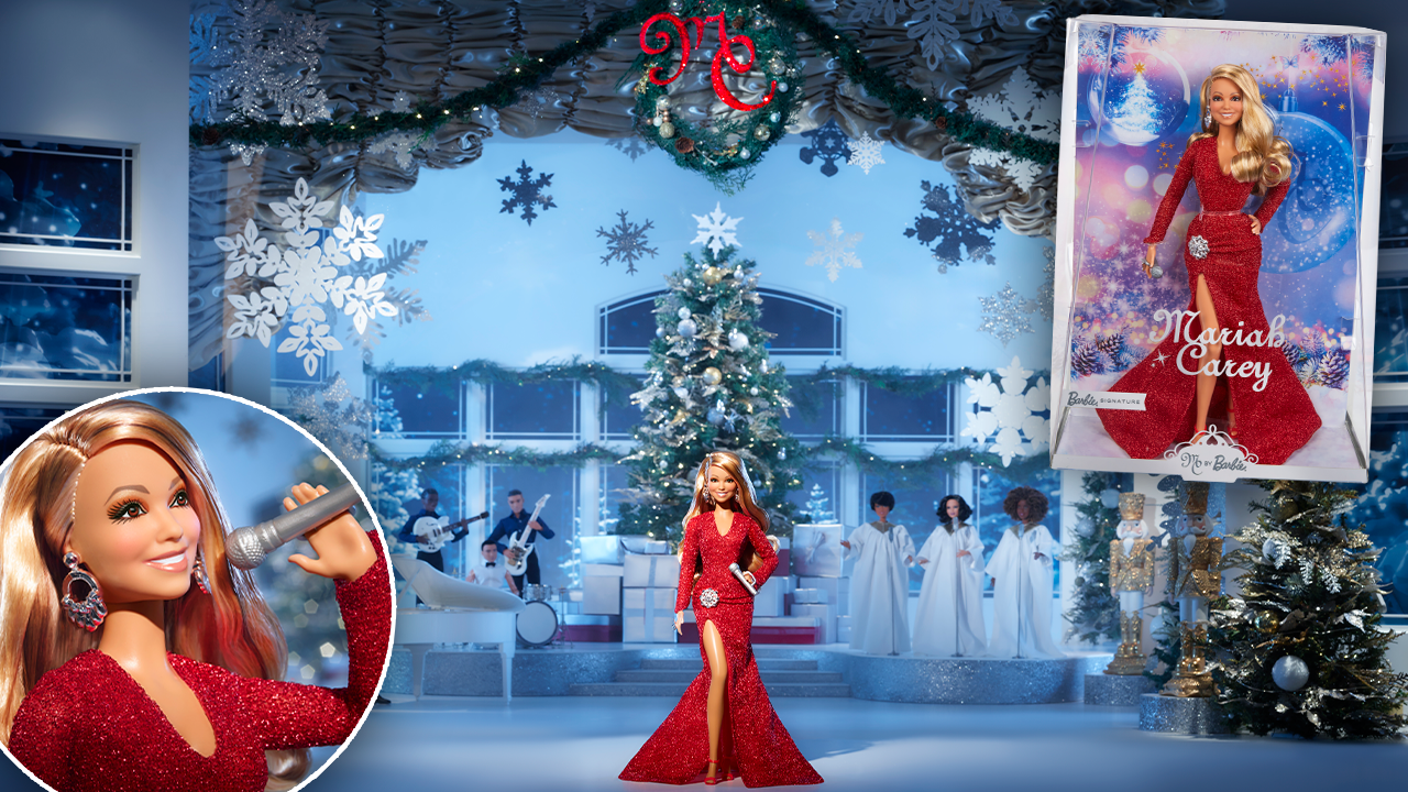 Barbie Signature Mariah Carey Natale 2023, con abito rosso e